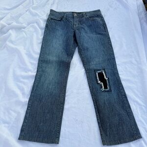 Vintage 90s Calvin Klein Embellished Patchwork Jeans Women’s Size 8 Straight Leg